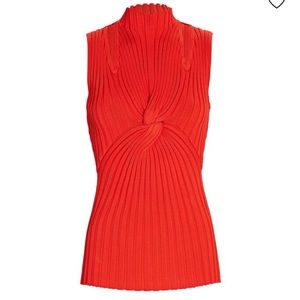 Acler Collins Twisted Rib Knit Top In Red